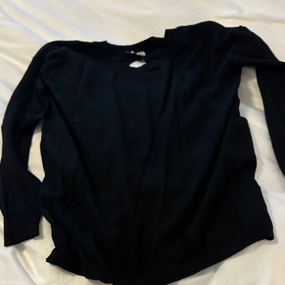 Dex Classic open back Black Knit Top